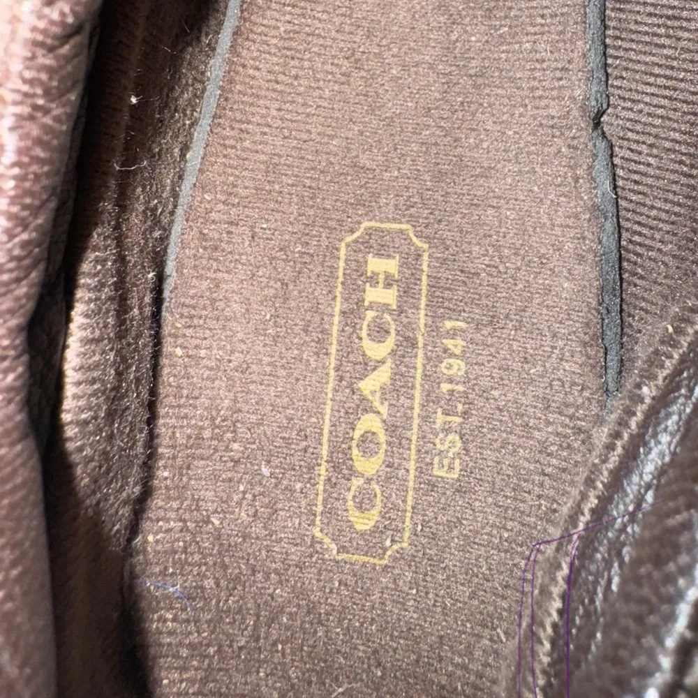 Coach Kellee Brown Quilted Satin And Patent Leather Trim Sneakers Women’s Sz 6.5